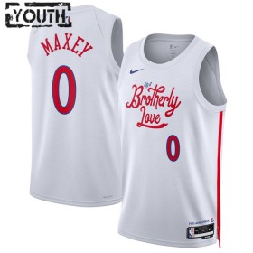 Dres Philadelphia 76ers Tyrese Maxey 0 Nike 2022-23 City Edition Bijela Swingman - Dječji